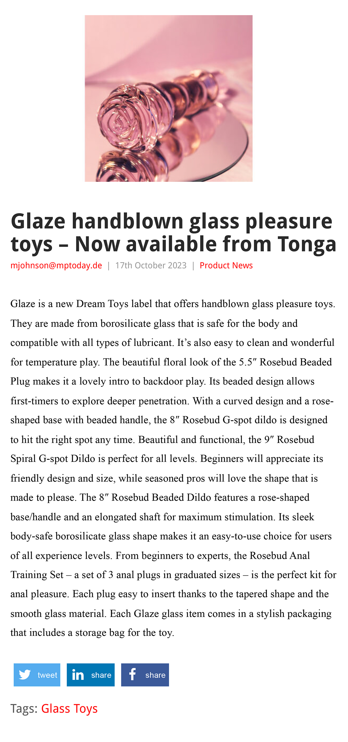 2023-10 EAN Online - Dreamtoys Glaze Glass